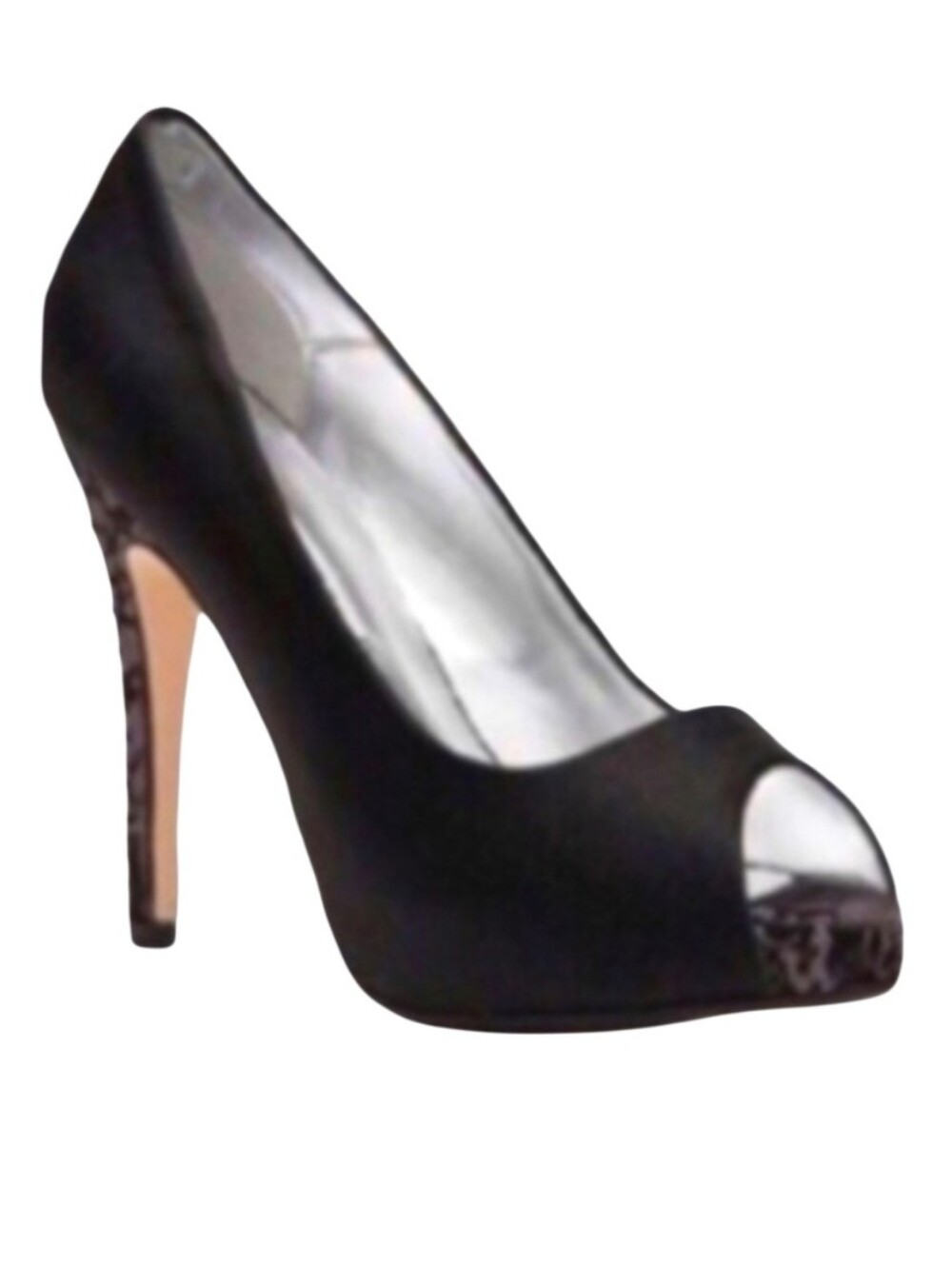 Caparros Black Peep-Toe High Heel Pump